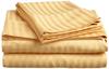 LaxLinen 100% Egyptian Cotton 4 PCs Bed Sheet Set (+24 Inch) Extra Deep Pocket Super/Olympic Queen, Gold Stripe 600 Thread Count view 2