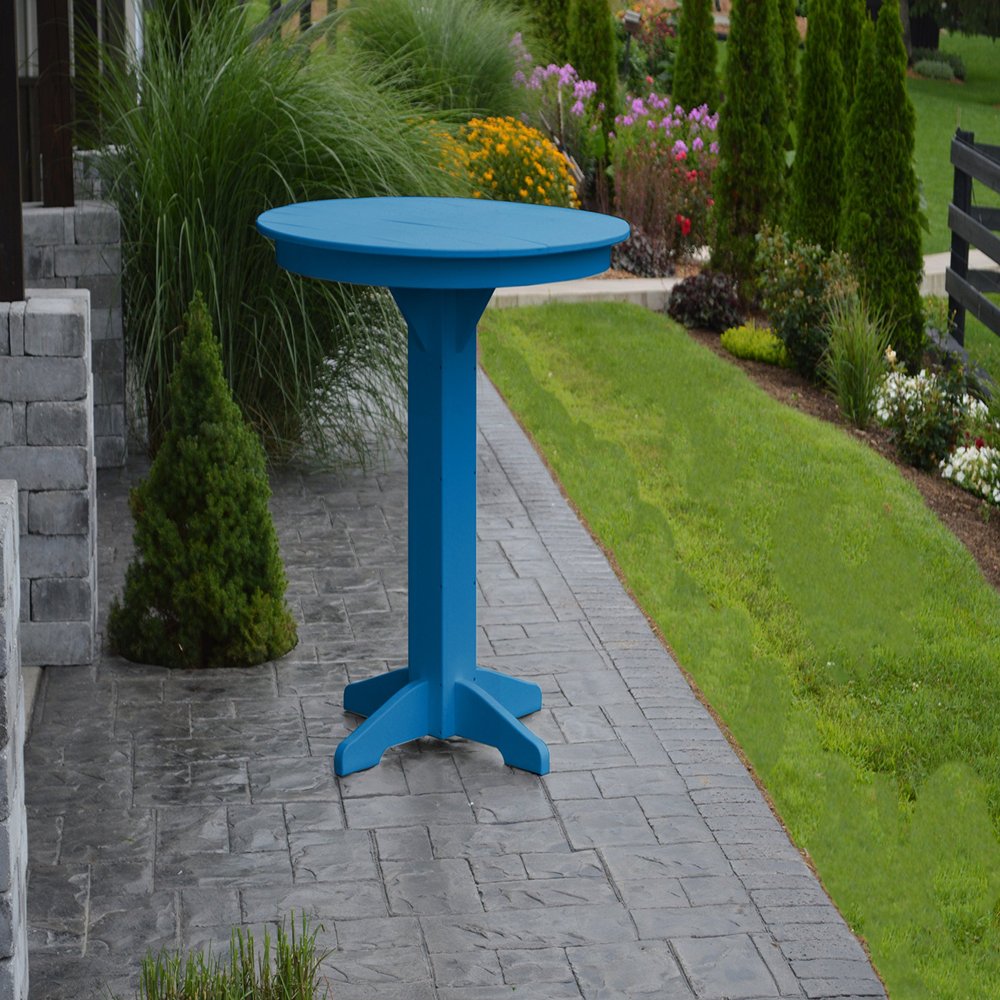 A & L Furniture Round bar Table Without Hole, Blue