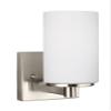 Sea Gull Lighting 4139101-962 Hettinger One Light Wall / Bath Sconce Vanity Style Lights, Brushed Nickel Finish,White view 1