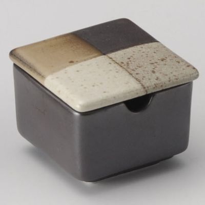 Pongee Painted Mustard with 2.5 x 1.9 inches (6.3 x 4.9 cm), 6.9 oz (199 g), Tabletop Caster Set | Restaurant, Ryokan, Japanese Tableware, Restaurant, Stylish, Tableware, Commercial Use