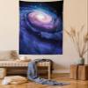 Ambesonne Galaxy Tapestry, Nebula in Outer Space Spiral Stardust Mist Cloud of Dust Planetarium Astronomy Art, Wall Hanging for Bedroom Living Room Dorm Decor, 60" X 80", Mauve Blue view 1
