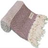 Bersuse 100% Cotton Hierapolis Turkish Towel Bath Towel Beach Towel Pool Towel - Beach Essentials for Your Beach Bag - 37x70 Inches, Burgundy (Set of 6) view 1