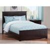 AFI Nantucket Full Solid Wood Foundation Bed with Charging Station in Espresso view 1
