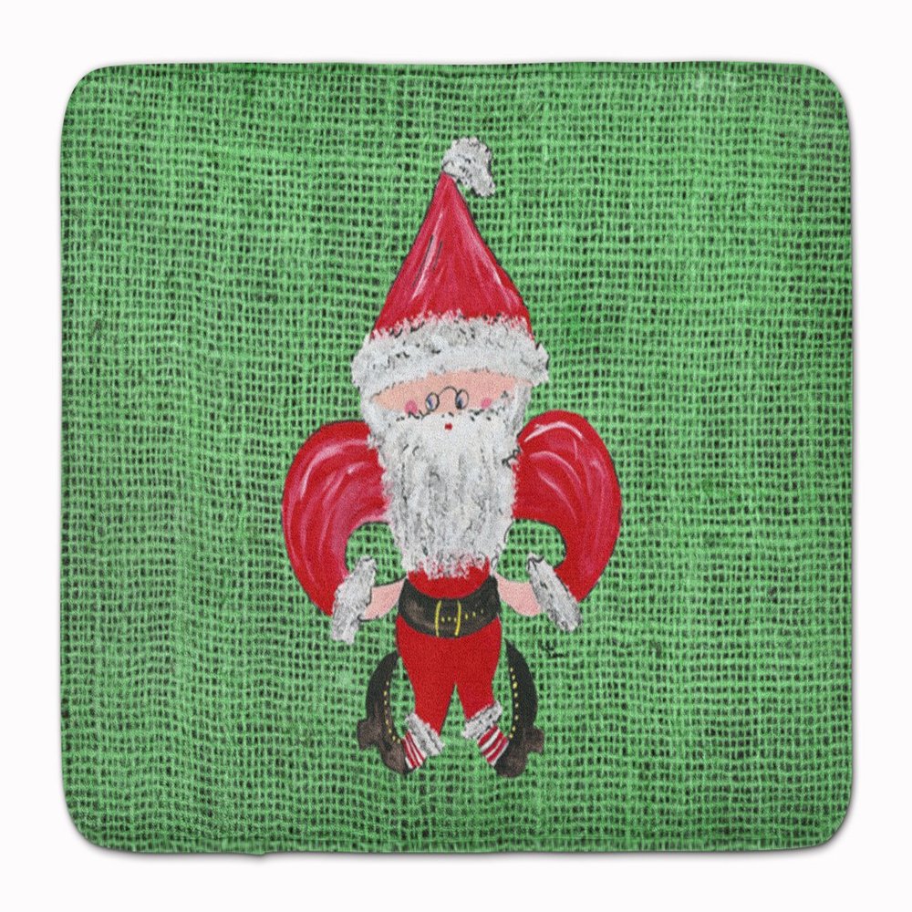 Caroline's Treasures 8746RUG Christmas Santa Fleur de lis Machine Washable Memory Foam Mat, Bathroom Rug, Non-Slip Bath Mat, Durable Thick Washable Rugs for Kitchen, Bathroom Quick Dry, Decorative Art