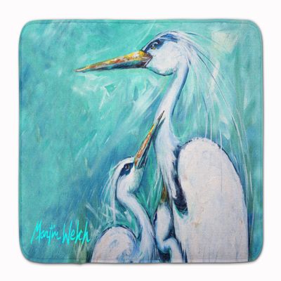 Caroline's Treasures MW1159RUG Mother's Love White Crane Machine Washable Memory Foam Mat, Bathroom Rug, Non-Slip Bath Mat, Durable Thick Washable Rugs for Kitchen, Bathroom Quick Dry, Decorative Artw