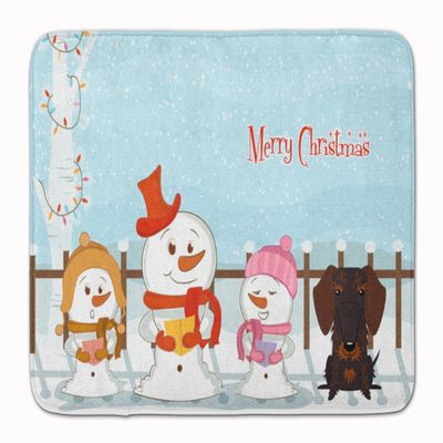 Caroline's Treasures BB2460RUG Merry Christmas Carolers Wire Haired Dachshund Chocolate Machine Washable Memory Foam Mat, Bathroom Rug, Non-Slip Bath Mat, Durable Thick Washable Rugs for Kitchen, Bath