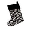 Black and White Skull Christmas Stocking Skeleton Xmas Mantel Decoration view 1