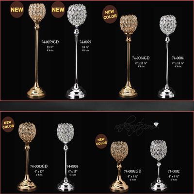 rackcrafts.com Acrylic Crystal Bowl Vase Stand Wedding Home Decor Gold Silver (Medium - Silver)