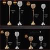 rackcrafts.com Acrylic Crystal Bowl Vase Stand Wedding Home Decor Gold Silver (Medium - Silver) view 1