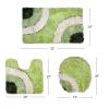 Amagical Microfiber Rug 3 Piece Bath Mat Set Pedestal Lid Toilet Cover Rug Bath Mat (Green) view 3