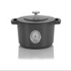 Combekk RAILWAY Recycled Enameled Cast Iron 4.25 Quart Dutch Oven w/ Thermometer, Concrete, 9.5" view 1