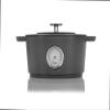 Combekk RAILWAY Recycled Enameled Cast Iron 4.25 Quart Dutch Oven w/ Thermometer, Concrete, 9.5" view 2