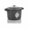 Combekk RAILWAY Recycled Enameled Cast Iron 4.25 Quart Dutch Oven w/ Thermometer, Concrete, 9.5" view 3