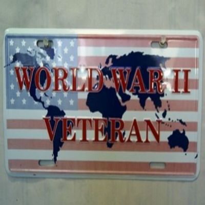 USA American World War 2 II Veteran Vet 6"x12" License Plate Sign