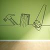 Line Art Jobs Carpenter Wall Decals Stickers, Black, 15 Inches view 2