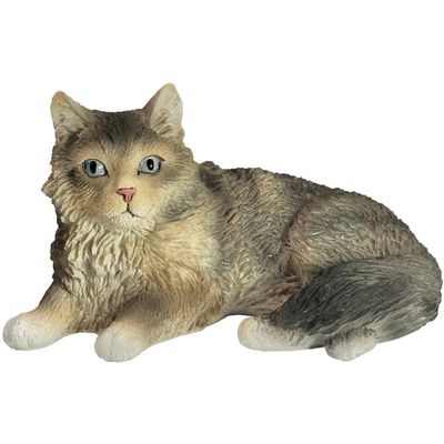 Sandicast Small Size Brown Tabby Maine Coon Cat Sculpture