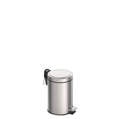 Tramontina 3L Pedal Bin  Stainless Steel Bathroom Bin with Lid, 17 cm Diameter x 27 cm Height, 94538103