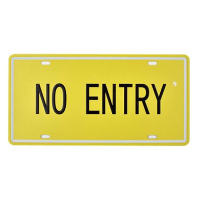 6x12 Inches Vintage Feel Rustic Home,bathroom and Bar Wall Decor Car Vehicle License Plate Souvenir Metal Tin Sign Plaque (NO ENTRY)