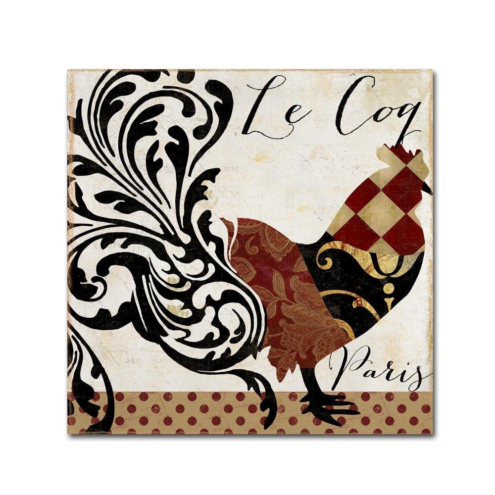Trademark Fine Art ALI4586-C1818GG "Roosters of Paris II" Decor, 18x18"