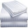 LaxLinen 100% Egyptian Cotton 4 PCs Bed Sheet Set (+24 Inch) Extra Deep Pocket Full Extra Long, White Stripe 600 Thread Count view 1