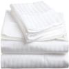 LaxLinen 100% Egyptian Cotton 4 PCs Bed Sheet Set (+24 Inch) Extra Deep Pocket Full Extra Long, White Stripe 600 Thread Count view 2