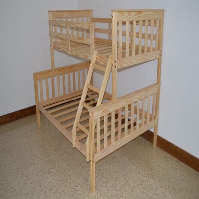 A & L Furniture Slat Mission Bunkbed, Twin over Full, White