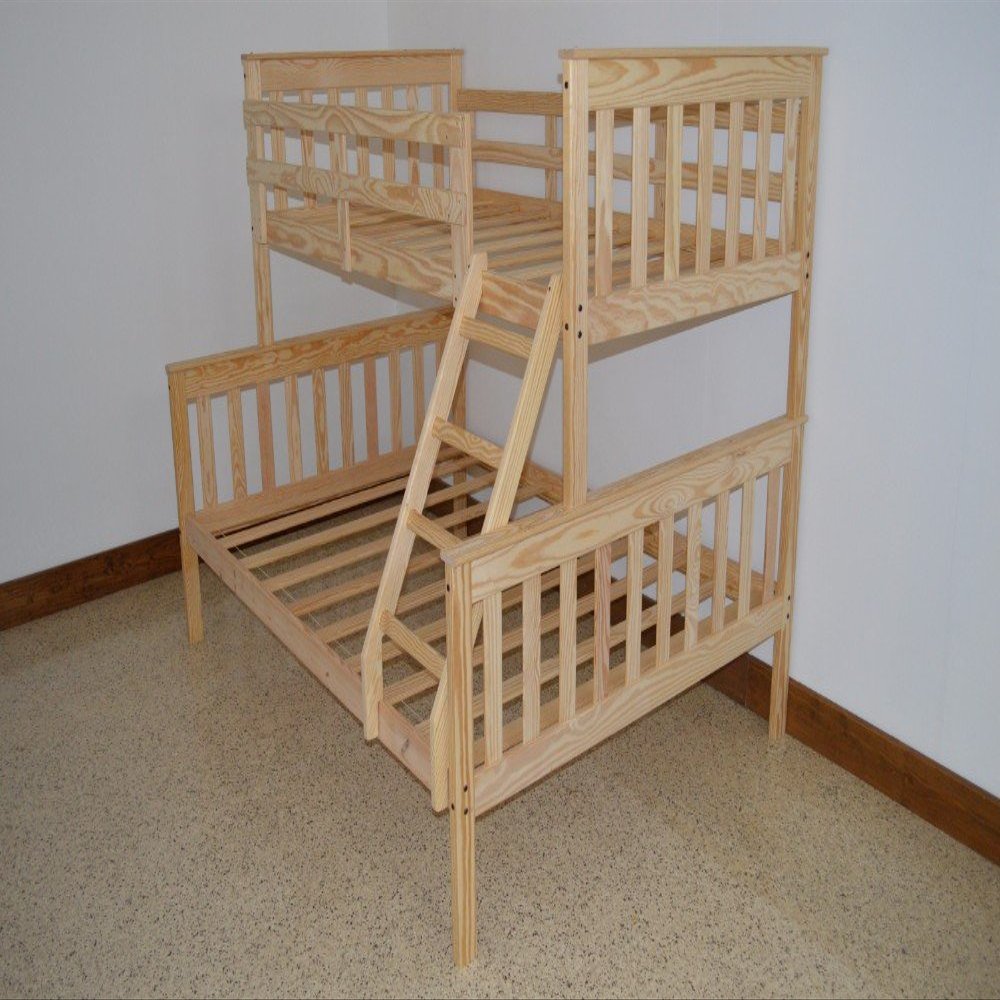 A & L Furniture Slat Mission Bunkbed, Twin over Full, White