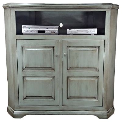 American Heartland Poplar Tall Corner TV Stand in European Yellow