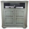 American Heartland Poplar Tall Corner TV Stand in European Yellow view 1
