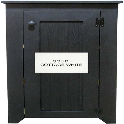 Pine Cabinet with Door and Shelves 24" W x 12.5" D x 46" H (Solid Cottage White)