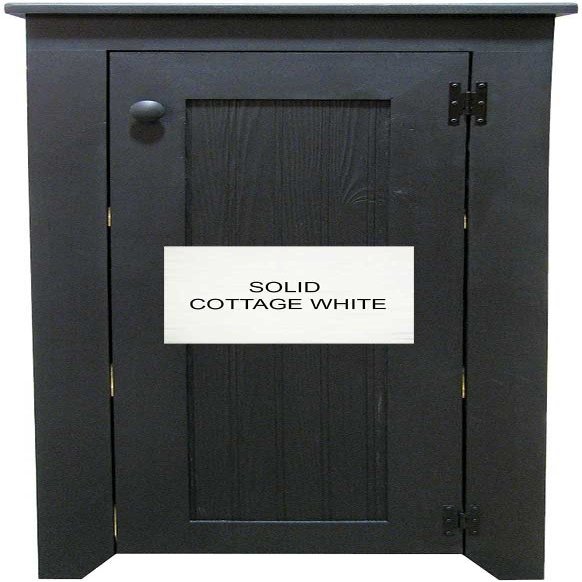 Pine Cabinet with Door and Shelves 24" W x 12.5" D x 46" H (Solid Cottage White)