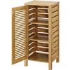 Linon Bracken Sturdy Solid Bamboo Cabinet with a Door and 3 Shelves in Natural view 4