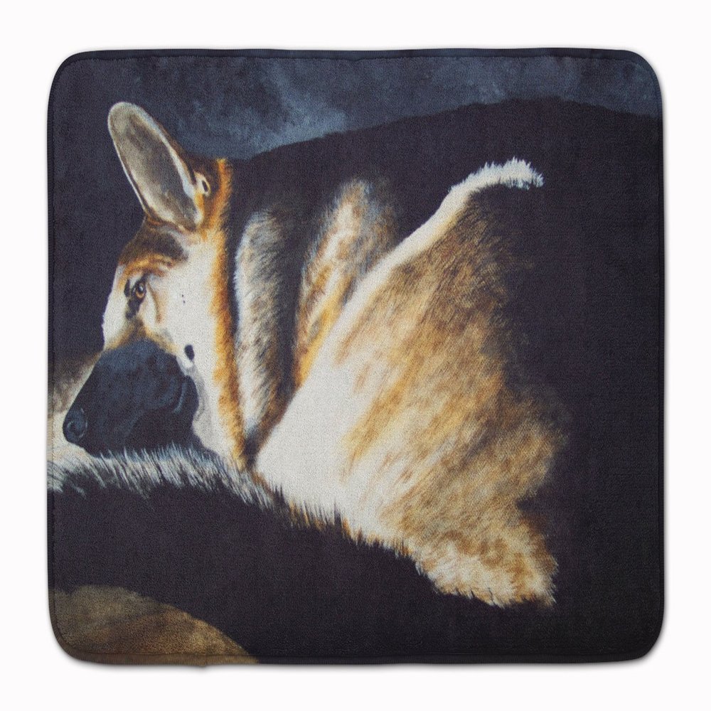 Caroline's Treasures AMB1042RUG Day Dreamer German Shepherd Machine Washable Memory Foam Mat, Bathroom Rug, Non-Slip Bath Mat, Durable Thick Washable Rugs for Kitchen, Bathroom Quick Dry, Decorative A