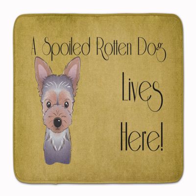Caroline's Treasures BB1480RUG Yorkie Puppy Spoiled Dog Lives Here Machine Washable Memory Foam Mat, Bathroom Rug, Non-Slip Bath Mat, Durable Thick Washable Rugs for Kitchen, Bathroom Quick Dry, Decor