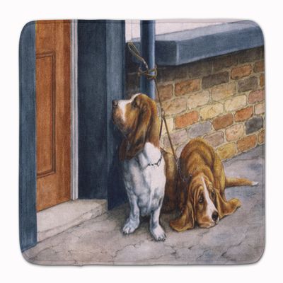 Caroline's Treasures BDBA0016RUG Bassets Basset Hound Machine Washable Memory Foam Mat, Bathroom Rug, Non-Slip Bath Mat, Durable Thick Washable Rugs for Kitchen, Bathroom Quick Dry, Decorative Artwork