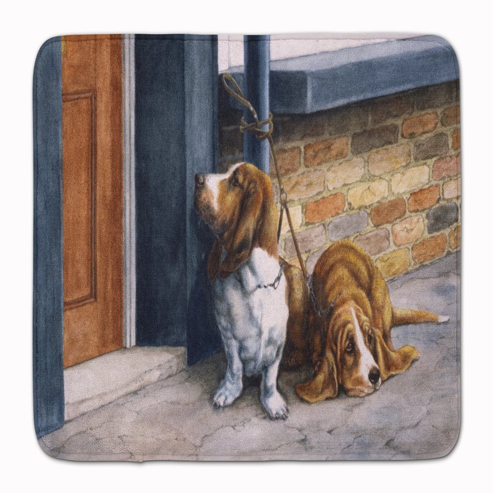 Caroline's Treasures BDBA0016RUG Bassets Basset Hound Machine Washable Memory Foam Mat, Bathroom Rug, Non-Slip Bath Mat, Durable Thick Washable Rugs for Kitchen, Bathroom Quick Dry, Decorative Artwork
