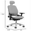 Steelcase Leap Task Chair: Polished Aluminum Base - 4D Adjustable Arms - Headrest - Standard Carpet Casters view 3