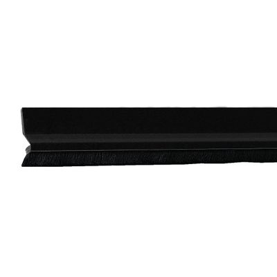 Amig - Draught excluder for Entrance or Passage Doors - Adhesive Draught excluder - Hair Brush - Plastic Sheet Between The Squeegee - 1 m - Black - Aluminium