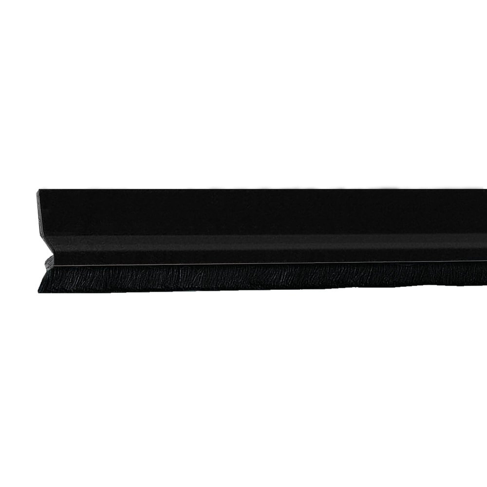 Amig - Draught excluder for Entrance or Passage Doors - Adhesive Draught excluder - Hair Brush - Plastic Sheet Between The Squeegee - 1 m - Black - Aluminium