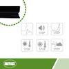 Amig - Draught excluder for Entrance or Passage Doors - Adhesive Draught excluder - Hair Brush - Plastic Sheet Between The Squeegee - 1 m - Black - Aluminium view 3