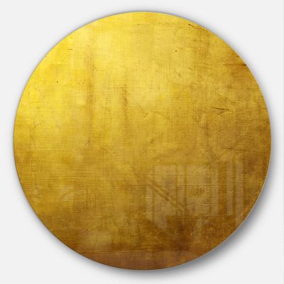 Designart Gold Texture Wallpaper Abstract Digital Round Wall Art-Disc of 11 inch, 11'' H x 11'' W x 1'' D 1P