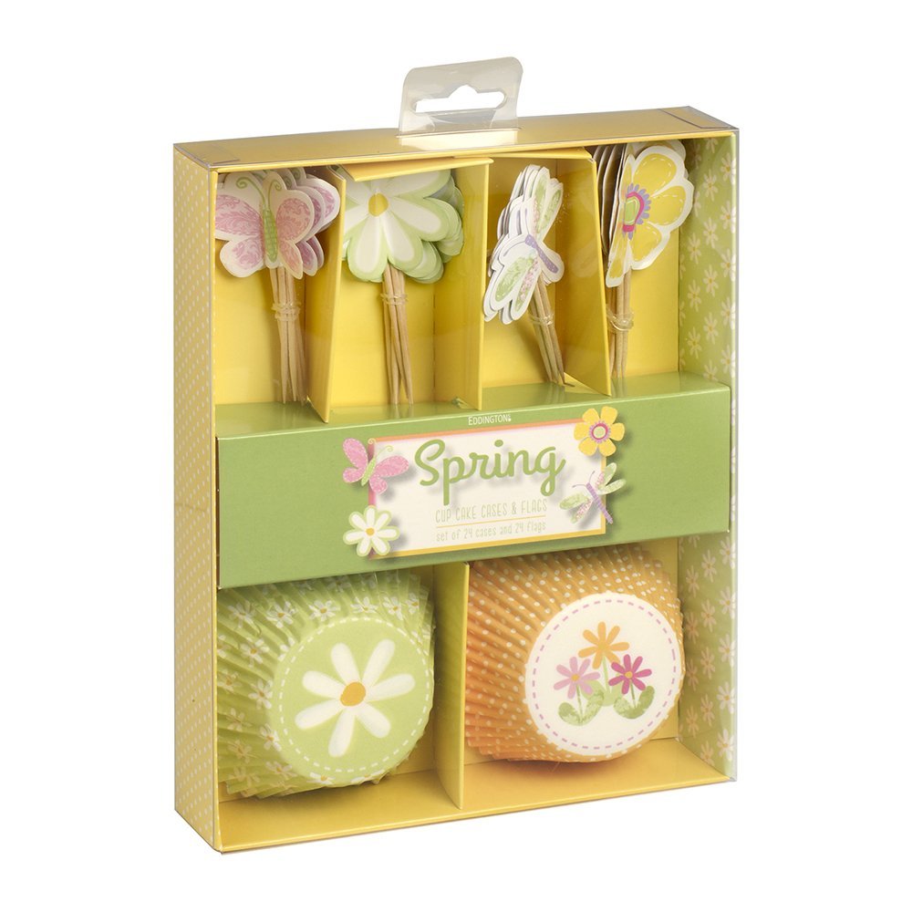 Spring Cupcake Muffin Set with Flower Motif Set