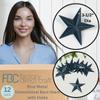 Factory Direct Craft Pack of 12 Painted Navy Blue Metal Dimensional Barn Stars with Holes - Mini Stars for Crafts and Decorations (Size-3-1/2 Inches Dia) view 2