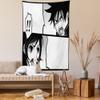 Ambesonne Anime Tapestry, Japanese Comics Strip Boy and Girl Fight Scene Manga Image Cartoon Print, Wall Hanging for Bedroom Living Room Dorm Decor, 40" X 60", Black White Grey view 2