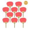 Quasimoon PaperLanternStore.com 9 Inch Red Chinese Paddle Hand Fan for Weddings (10 Packs) view 1
