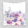 Ambesonne Lavender Tapestry, Pastel Cornflowers Bridal Classic Design Gentle Floral Print Wedding Design, Wall Hanging for Bedroom Living Room Dorm Decor, 60" X 80", Violet Pink view 1