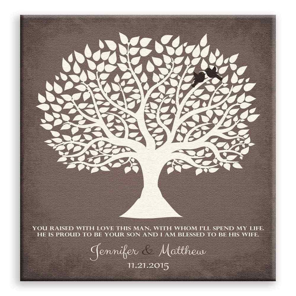 11x14 Mounted Canvas Art Print - Personalized Gift for Mother of Groom You Raised with Love This Man Thank You Parents of Groom Gift Family Wedding Poem - With Gift Wrapping LTC-C1116