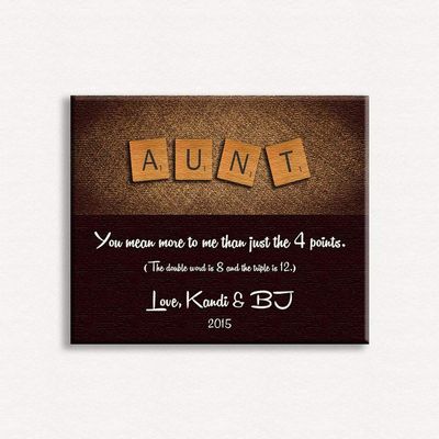 16X20 Custom Mounted Canvas Art Print Personalized Gift For Aunt Letters Custom Art Gift From Niece Nephew Custom Wedding Art