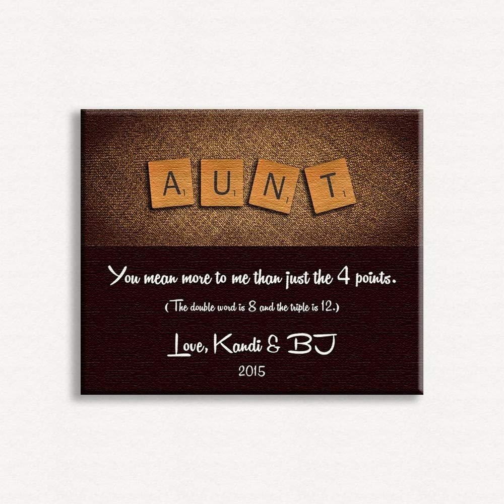 16X20 Custom Mounted Canvas Art Print Personalized Gift For Aunt Letters Custom Art Gift From Niece Nephew Custom Wedding Art