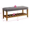 Acme Charla Bench in Gray and Oak view 2